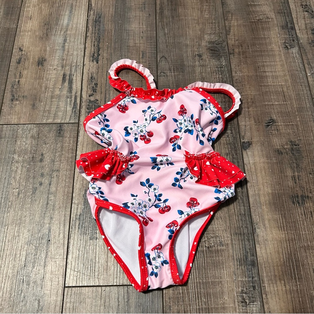Nicole Miller New York Toddler Girl  Swimsuit 18 Months Floral With‎ Ruffle